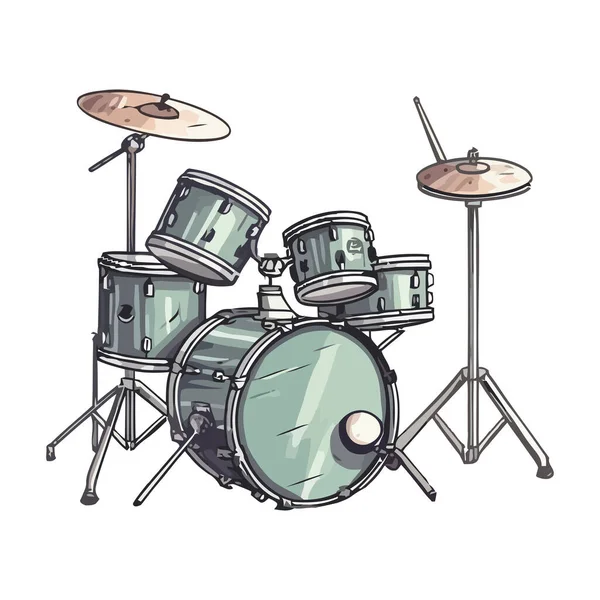 Drum Kit Rhythm Icon Isolated — Stock Vector