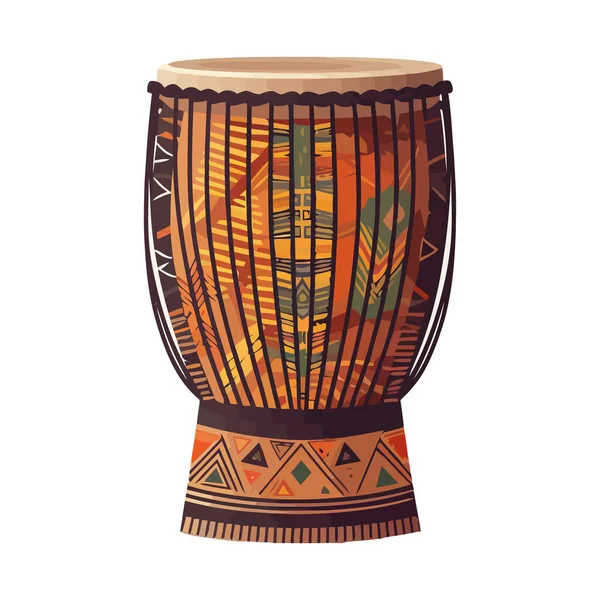 African Ancient Djembe Celebrating Tradition Icon Isolated — Stock Vector