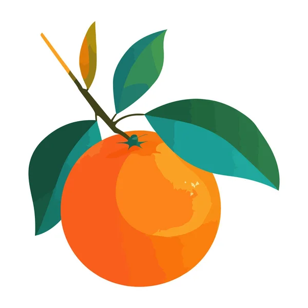 Mogen Apelsinfrukt Symboliserar Hälsosamma Matvanor Ikon Isolerad — Stock vektor