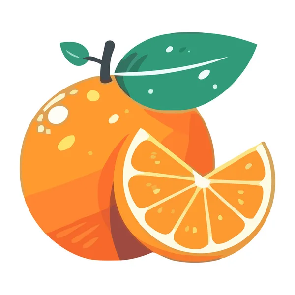 Jugosas Frutas Naranjas Simbolizan Saludable Verano Comer Icono Aislado — Vector de stock
