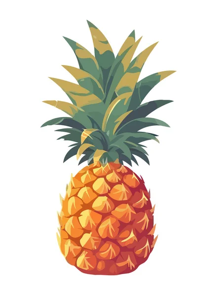 Juicy Pineapple Healthy Tropical Refreshment Icon Isolated — Stock Vector
