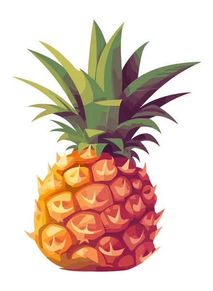 成熟的菠萝热带新鲜和甜味图标隔离 — 图库矢量图片