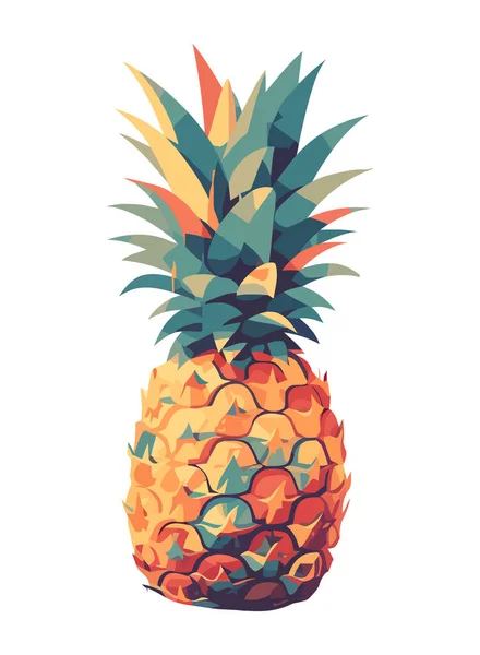 Sweet Pineapple Ripe Juicy Tropical Delight Icon Isolated — Stock Vector
