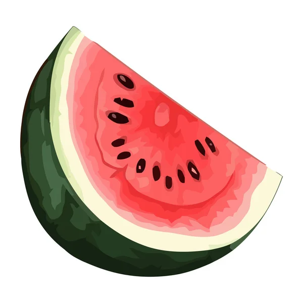 Saftige Wassermelonenscheibe Erfrischungssnack Symbol Isoliert — Stockvektor