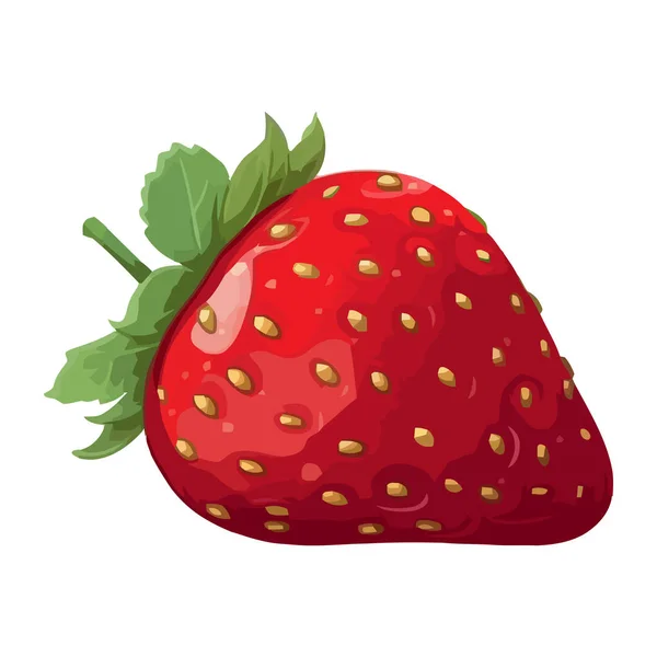 Ripe Strawberry White Background Icon Isolated — Stock Vector