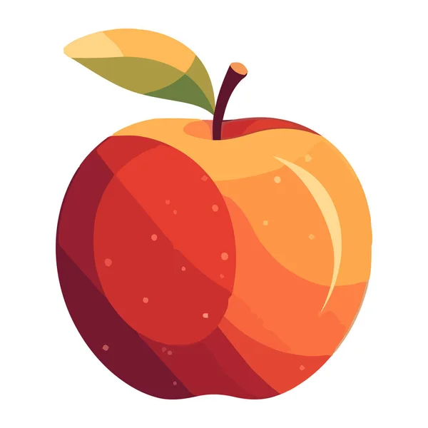 Saftiger Apfel Frisst Natur Ikone — Stockvektor