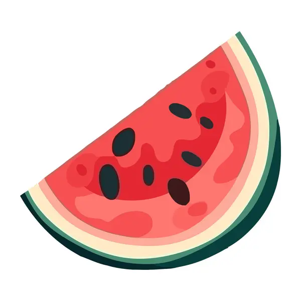 Saftig Vattenmelon Förfriskning Snack Ikon Isolerad — Stock vektor