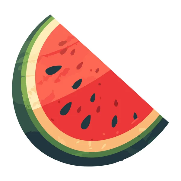 Saftig Vattenmelon Tropisk Frukt Ikon Isolerad — Stock vektor