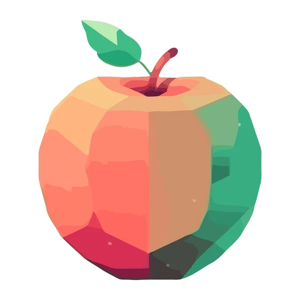 Saftige Apfelfrüchte Abstrakte Stil Ikone Isoliert — Stockvektor