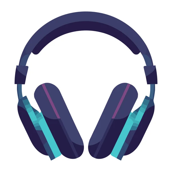 Modern Headphones Listening Music Icon Isolated — Stock Vector