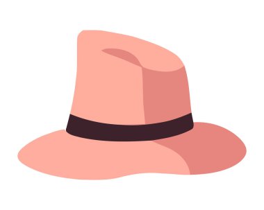 Moda aksesuar fötr şapka ikonu izole edildi