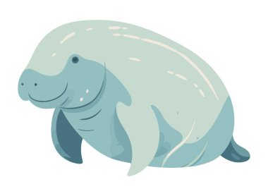 Gülümseyen deniz ayısı şirin hayvan simgesi izole