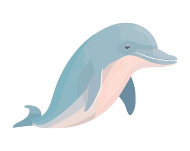 Tatlı yunus yüzme ikonu izole edilmiş.