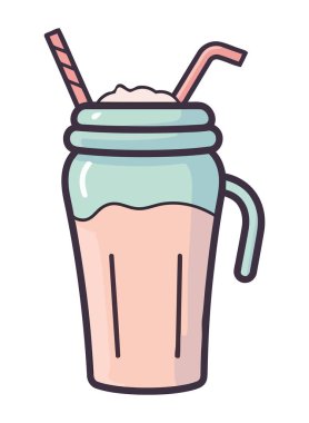 Saman simgesi izole edilmiş bir kavanozda taze bir kokteyl.