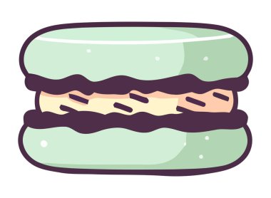 Tatlı badem kurabiyesi. Şeker ikonu izole edilmiş.