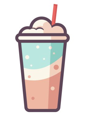 Saman simgesi izole edilmiş plastik smoothie tazeleniyor