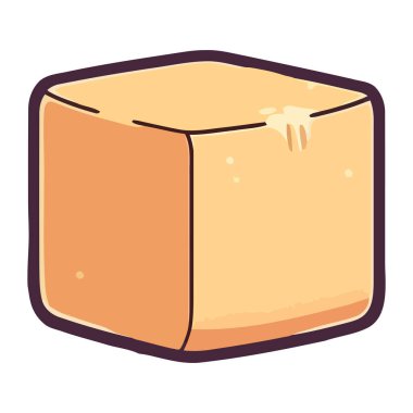 Çizgi film peynir atıştırmalığı ikonu izole