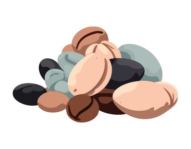 Bir yığın gurme kahve tohumu ikonu izole edildi