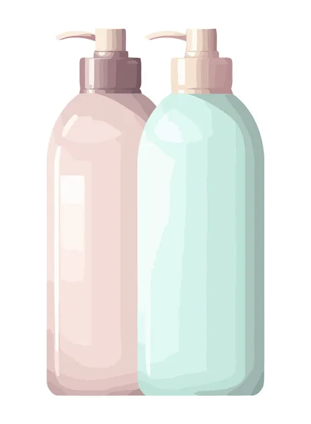 美容製品シャンプー 保湿アイコン分離 — ストックベクタ