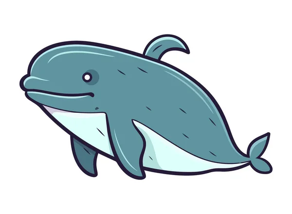 Vrolijke Dolfijn Witte Achtergrond Icoon Geïsoleerd — Stockvector