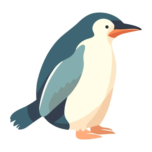Pinguim Bonito Ícone Fundo Branco Ártico Isolado —  Vetores de Stock