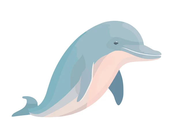 Милий Дельфін Плавання Природа Значок Ізольовані — стоковий вектор