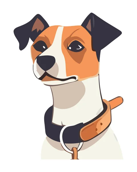 Terrier Pur Sang Souriant Icône Mode Animal Choyé Isolé — Image vectorielle