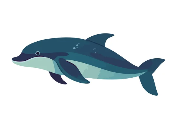 Springender Delfin Niedliches Säugetier Symbol Isoliert — Stockvektor