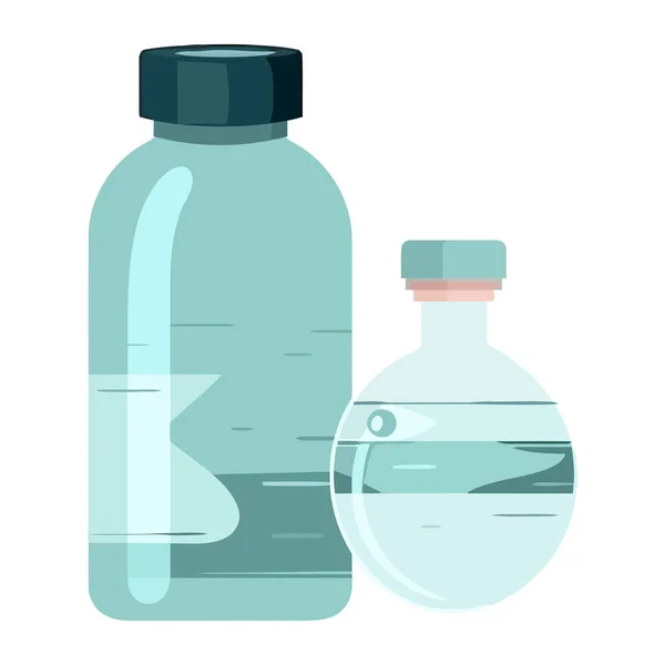 Icône Bouteille Médicament Avec Icône Étiquette Liquide Isolé — Image vectorielle
