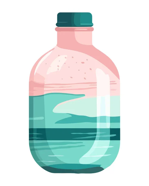 Botella Vidrio Con Icono Líquido Orgánico Fresco Aislado — Vector de stock