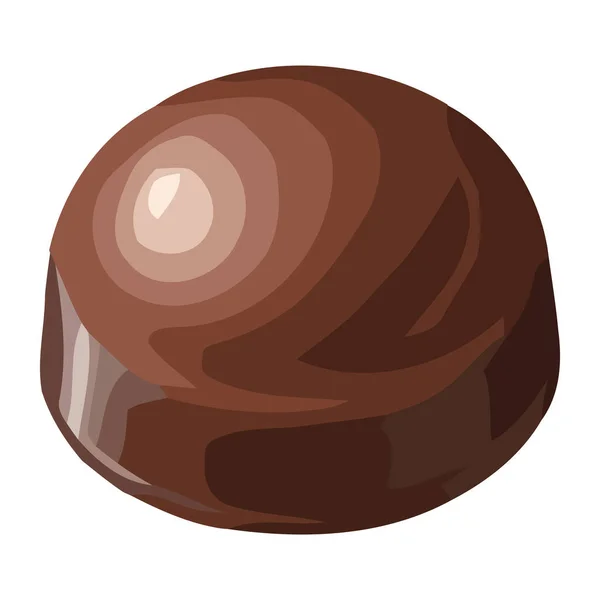 Söt Mat Cirkel Choklad Godis Ikon Isolerad — Stock vektor