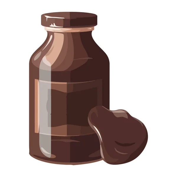Свіжий Шоколадний Напій Пляшці Ізольований — стоковий вектор