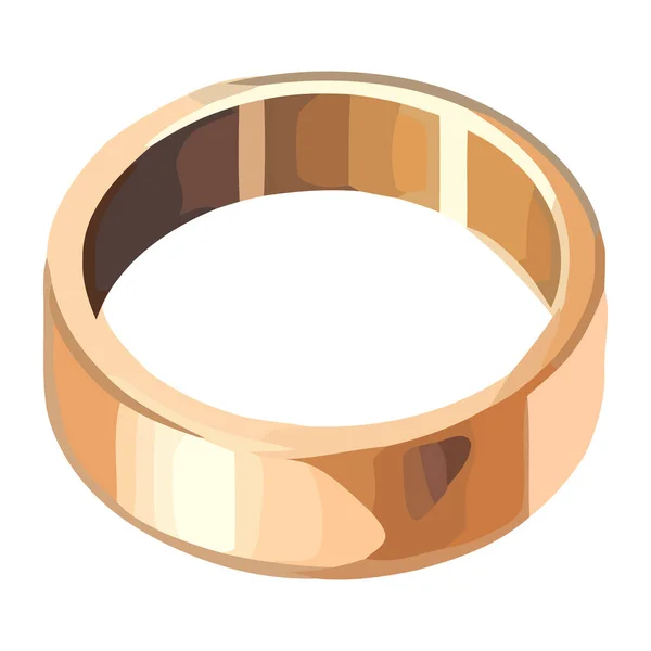 Glänzend Metallischer Ring Schmuck Design Ikone Isoliert — Stockvektor