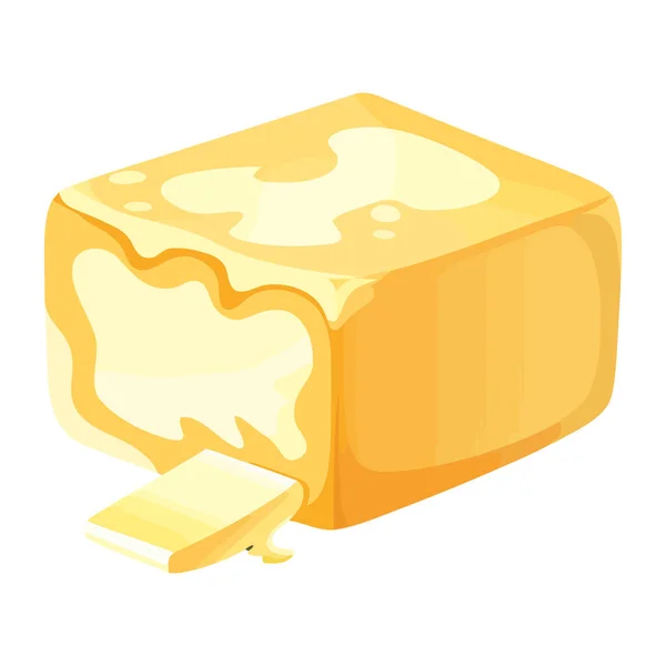 Taze Organik Peynir Dilimi Izole Edilmiş — Stok Vektör
