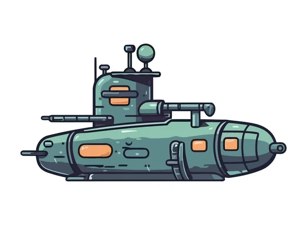 Submarino Sobre Fondo Blanco Icono Aislado — Vector de stock