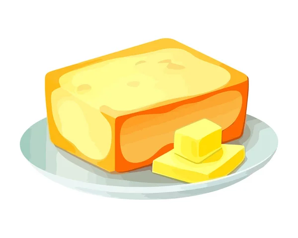 Ένα Γκουρμέ Τυρί Ένα Πιάτο Εικονίδιο Απομονωμένο — Διανυσματικό Αρχείο