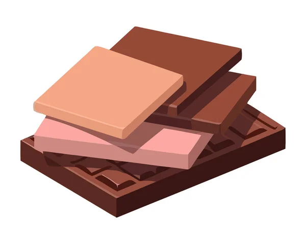 白色背景图标上的甜巧克力小吃插图 — 图库矢量图片