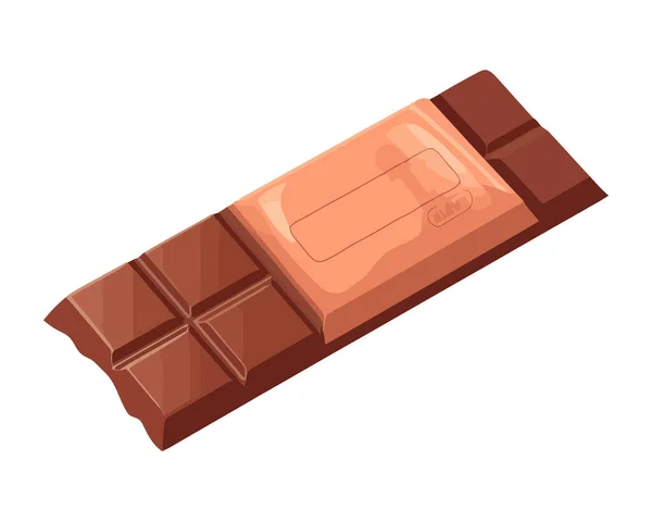 Édes Csokoládé Ikon Elszigetelt Fehér Háttér Design — Stock Vector