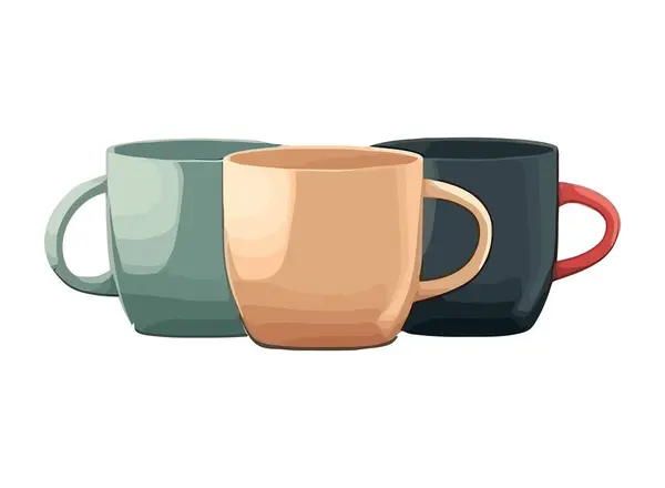 Кофейные Чашки Разноцветной Иконки Стека Изолированы — стоковый вектор