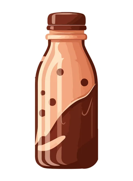 Icona Bottiglia Cioccolato Isolato Sfondo Bianco — Vettoriale Stock
