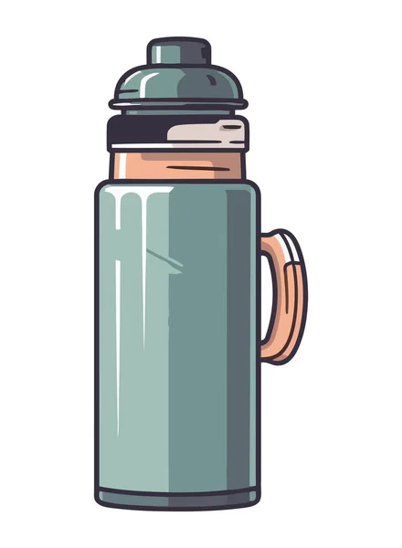 Металлическая Бутылка Символизирует Свежесть Напитка Иконка Изолированы — стоковый вектор