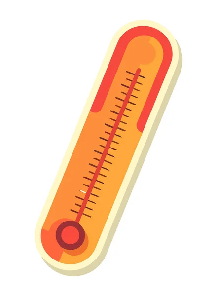 Termometre Simgesi Izole Edilmiş Ateş Ölçülüyor — Stok Vektör
