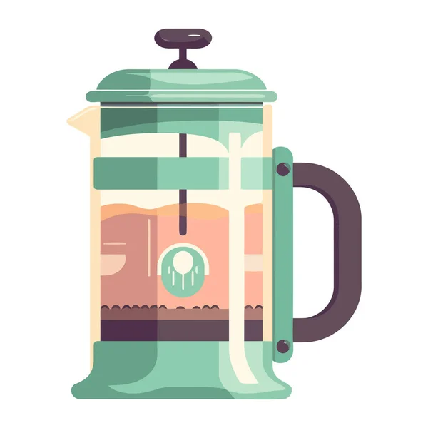 Fresh Coffee Metal Mug Handle Icon Isolated — Stock Vector