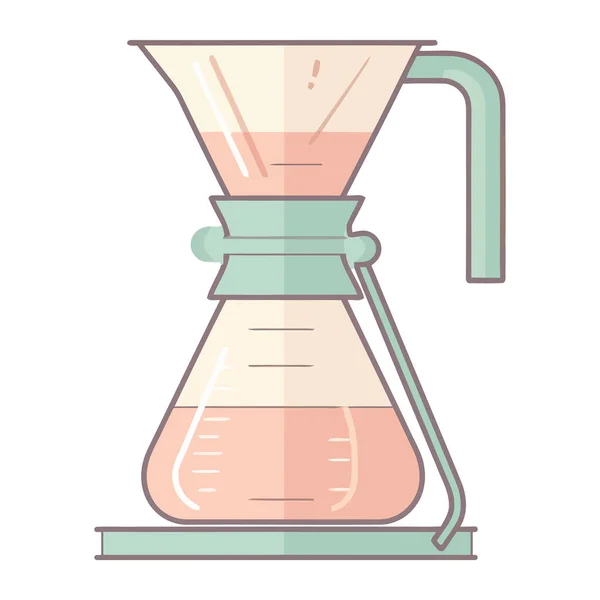 Flat Vector Filter Coffee Maker Isolated Icon — Stock Vector
