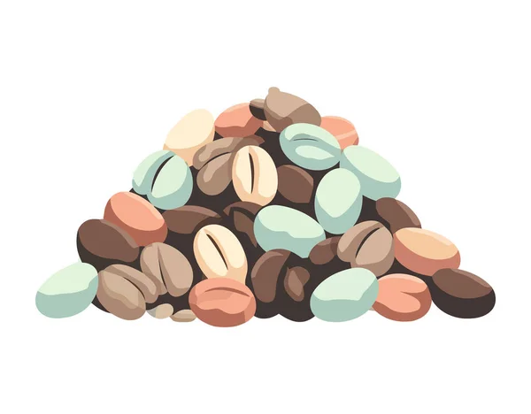 Fresh Coffee Bean Illustration Organic Backdrop Icon Isolated — Stock Vector