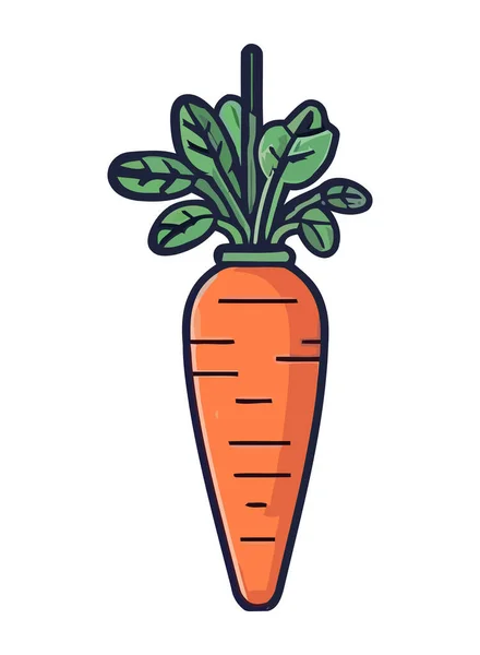 白色背景图标上的新鲜有机胡萝卜被隔离 — 图库矢量图片