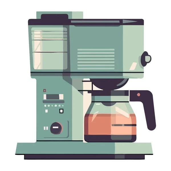 Makine Ekipmanlarla Izole Edilmiş Modern Kahve Dükkanı Simgesi — Stok Vektör