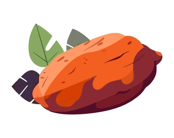Färsk Ekologisk Potatis Gör Gourmetmåltidsikon Isolerad — Stock vektor