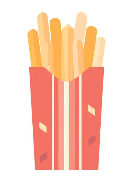 不健康的饮食图标快餐薯条图标孤立 — 图库矢量图片