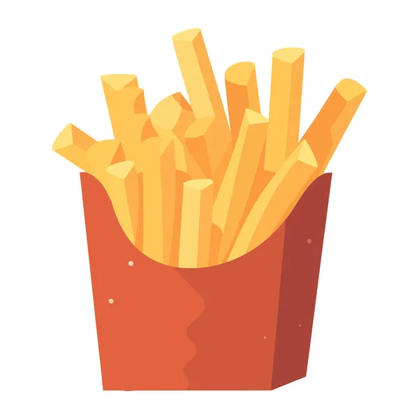 Fast Food Essen Pommes Frites Auf Weißem Hintergrund Symbol Isoliert — Stockvektor